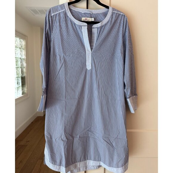 Vineyard Vines Blue Striped Popover Tunic Top Size 12 - Picture 1 of 10